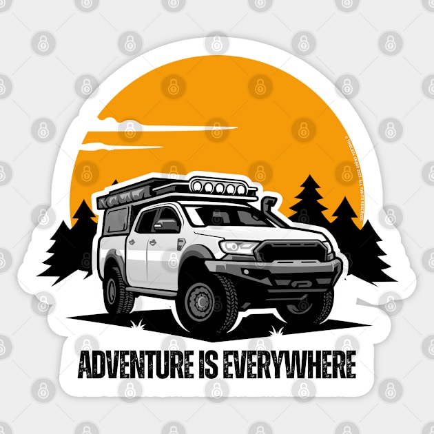 Adventure Is Everywhere - 4WD Camper Sticker by Timeless Chaos
